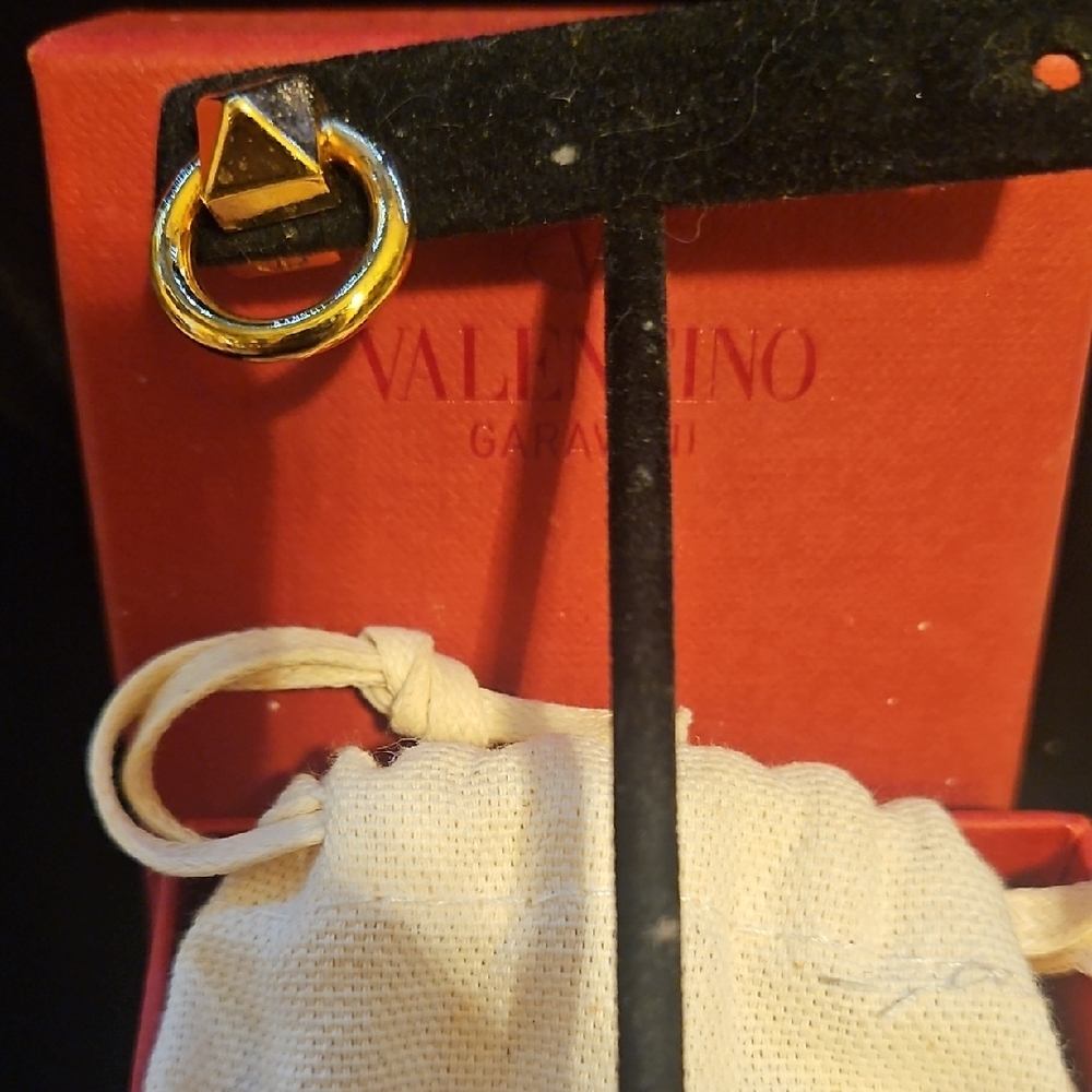 Valentino Garavani Black and Gold Stud Magnetic Ear Clip